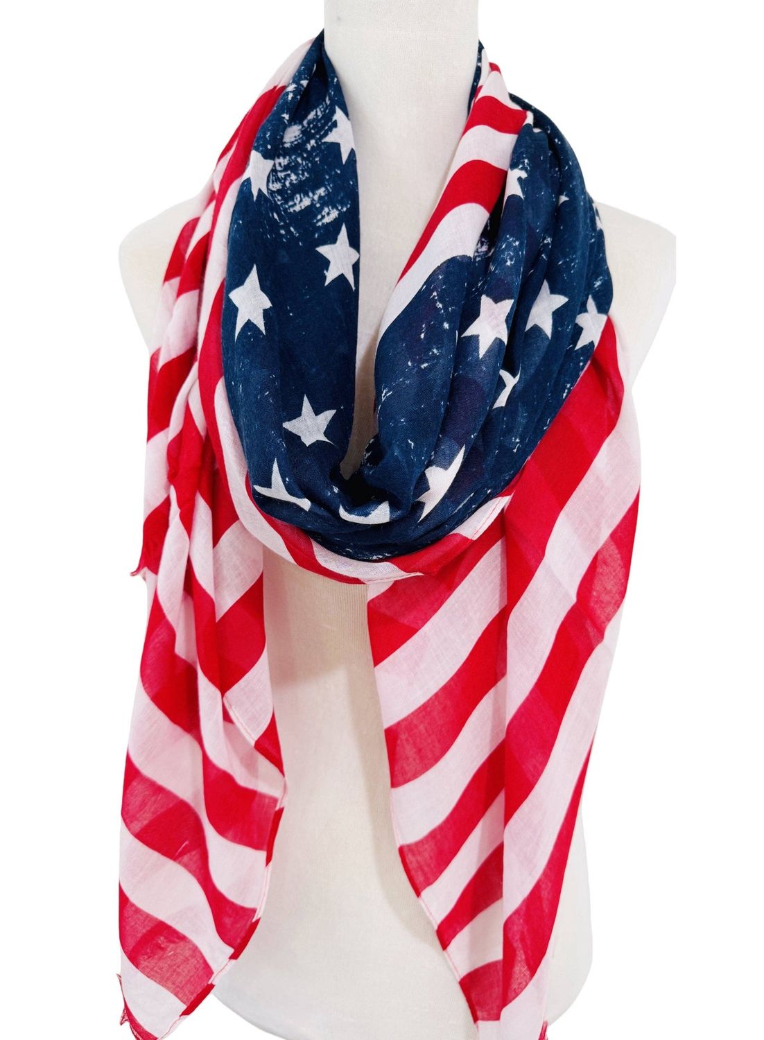 JC Oversized Stars &amp; Stripes Lightweight Scarf Shawl – Americana Wrap