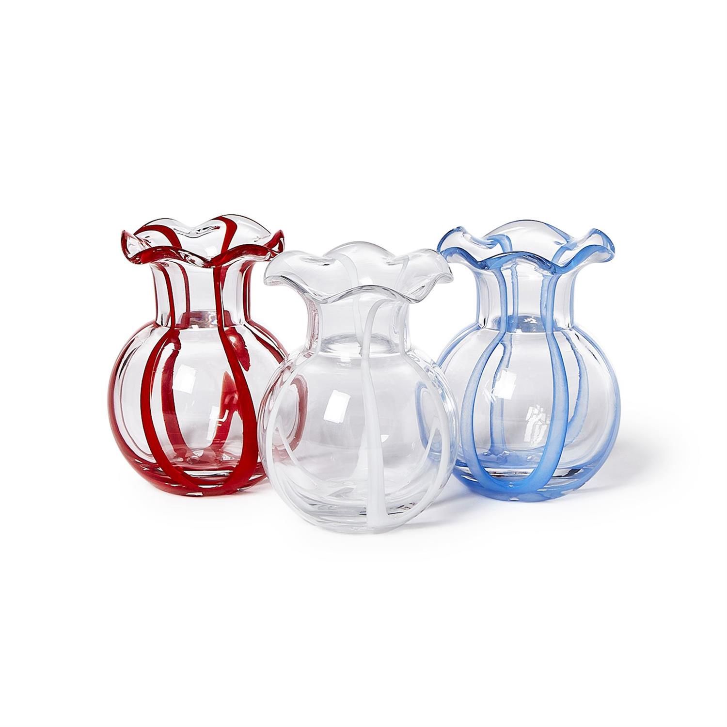 TC Ruffled Ribbon Asstd. Vase