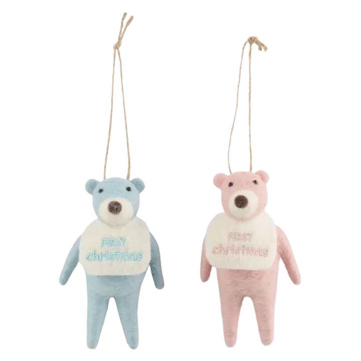 OPT Embroidered Felt Baby's First Bear Ornament