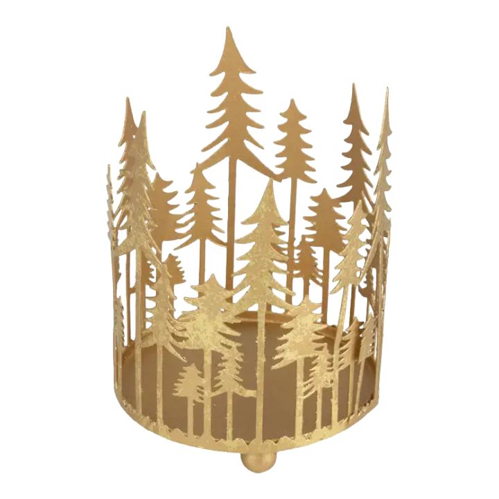 OPT Forest Scene Gold Foiled Pillar Holder