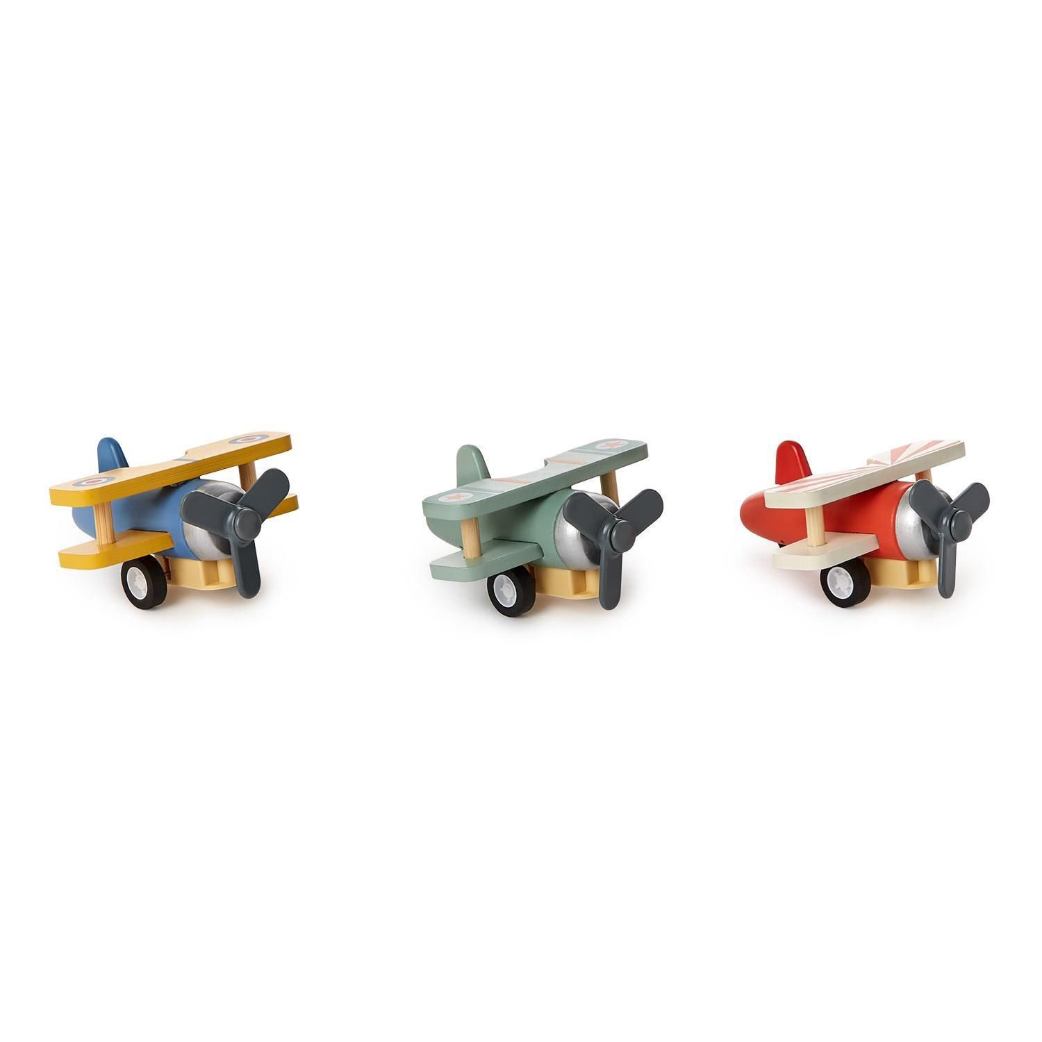 TC Wooden Vintage Biplane Pushback Toy