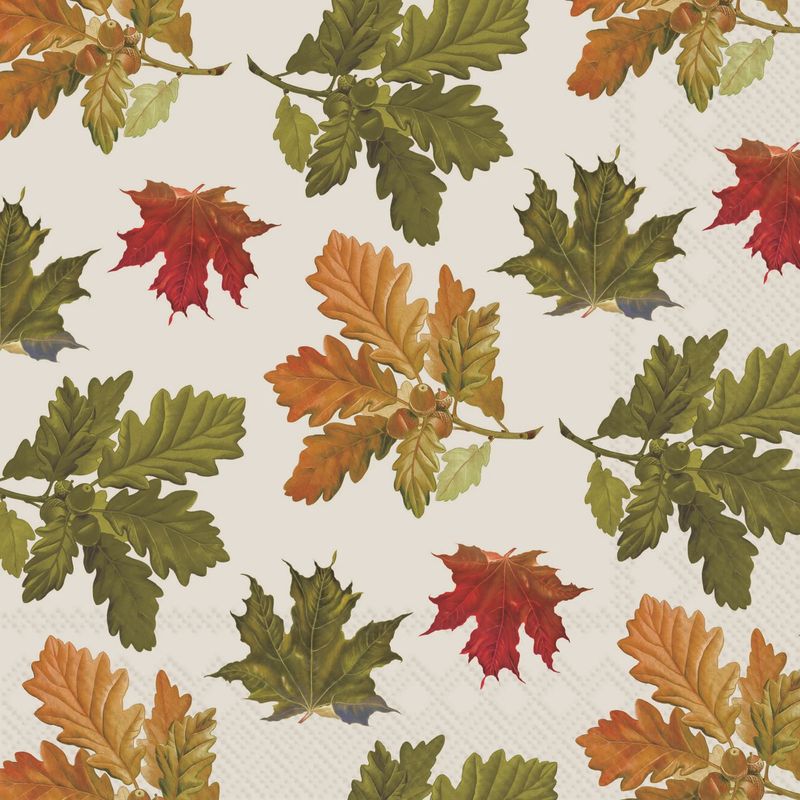 BI Earthtone Leaves Cocktail Napkins
