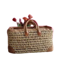 MED  Open Weave with Leather Trim Extra Large