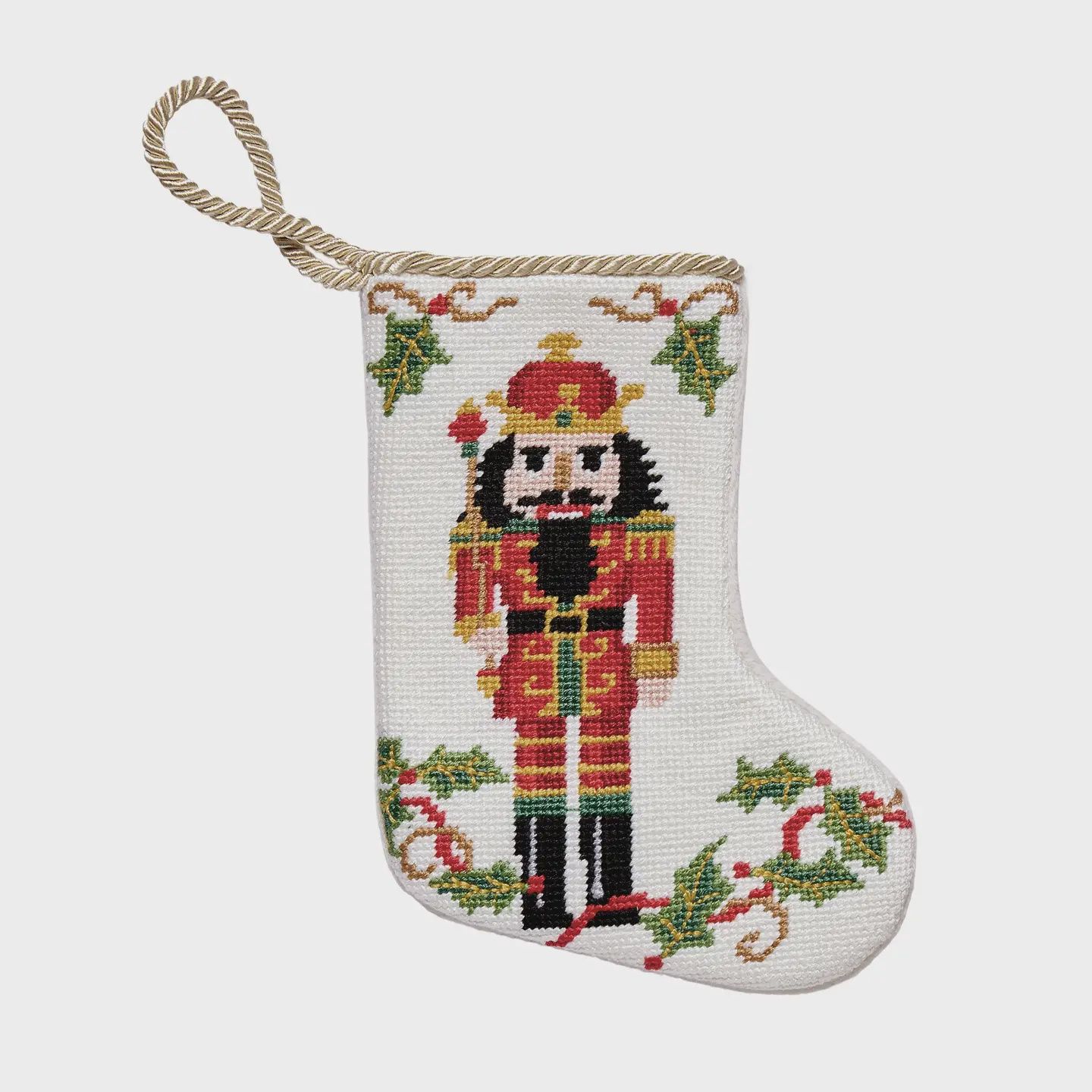 PH Nutcracker  Mini Embroidered Needlepoint Stocking