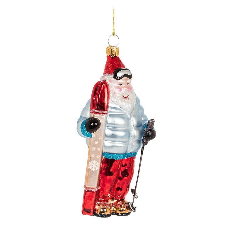 AB Skier Santa Ornament