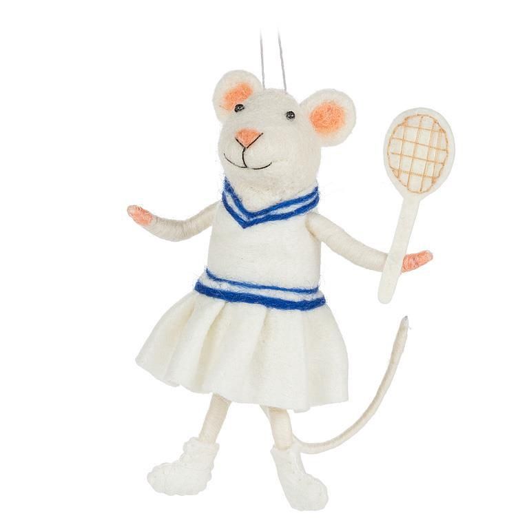 AB Tennis Mouse Ornament