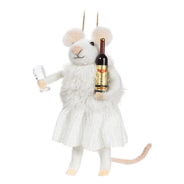 AB Winter Mouse with Wine &amp; Glass