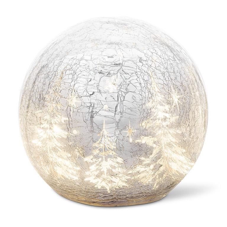 AB Crackle LED Orb with Tree Scene