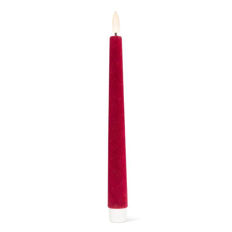 AB Burgundy Velvet LED Taper S/2