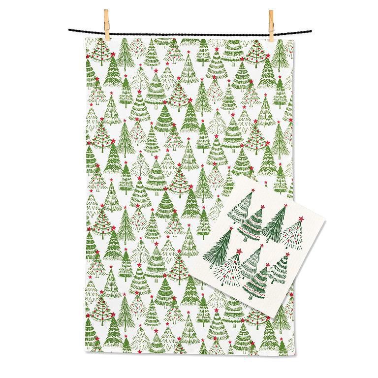 AB Decorated Christmas Tree Tea Towel Set