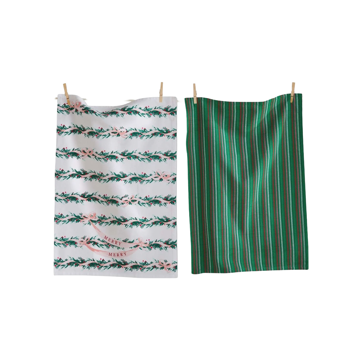 TA Very Merry Garland Tea Towel S/2
