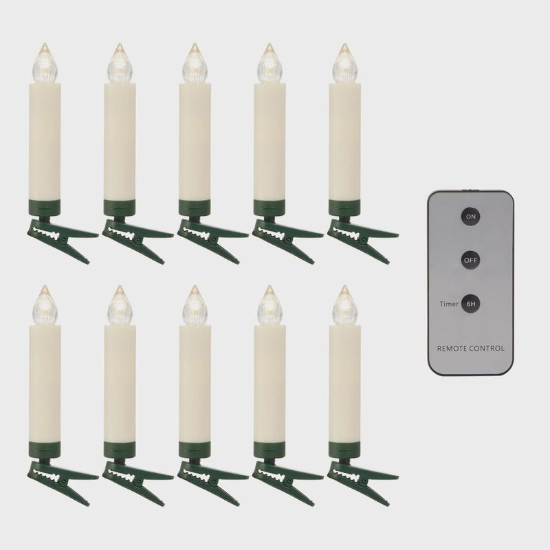 RAZ Clip-On Ivory Bulb Candles with Remote