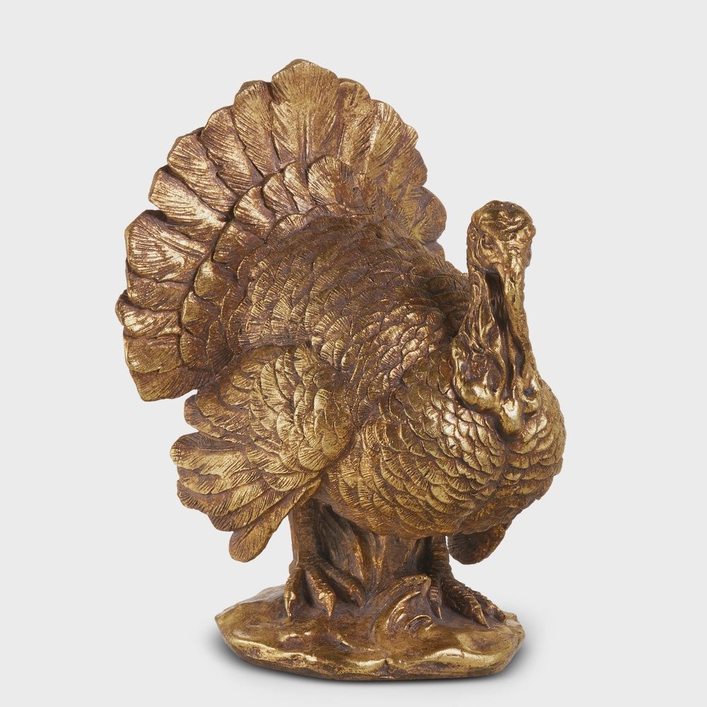 RAZ Antique Gold Turkey 10.25"