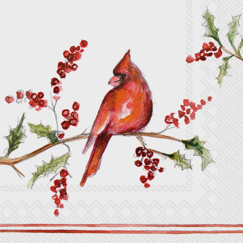 BI Christmas Cardinal Cocktail Napkin