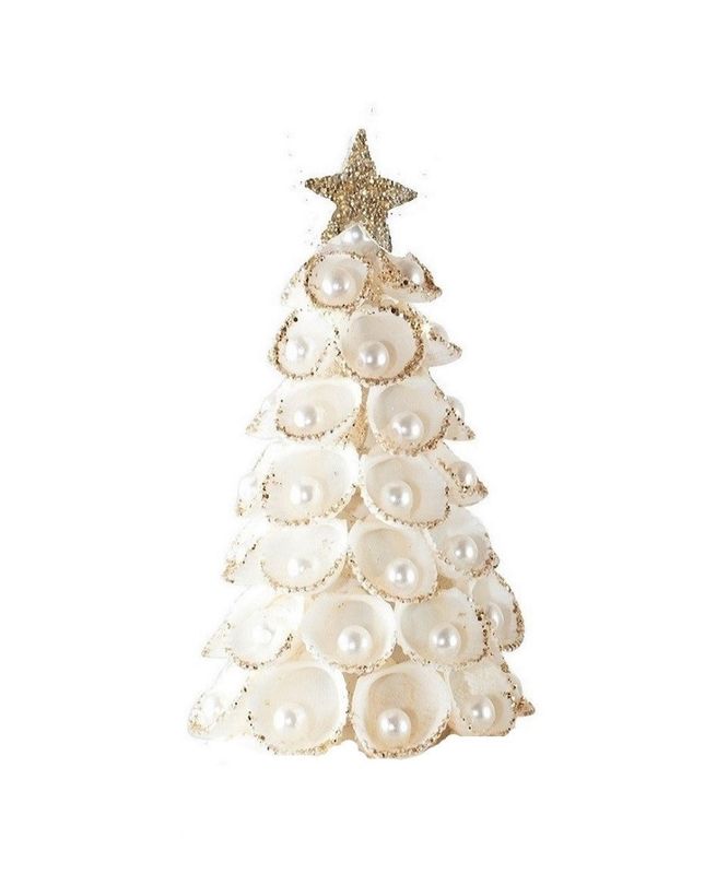 DG Clamrose Beaded Shell Tree Ornament