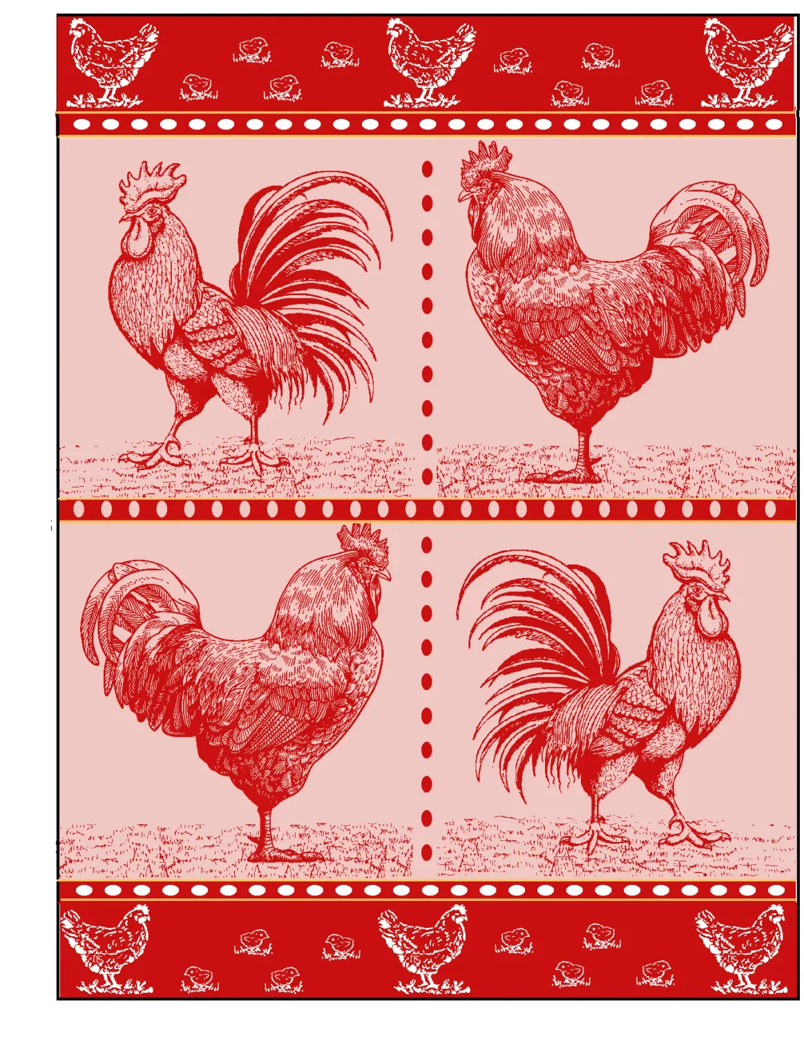 MI Red Rooster Tea Towel
