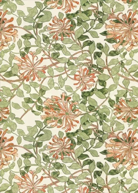 MI Honeysuckle Stonewashed Print Tea Towel -Wm Morris