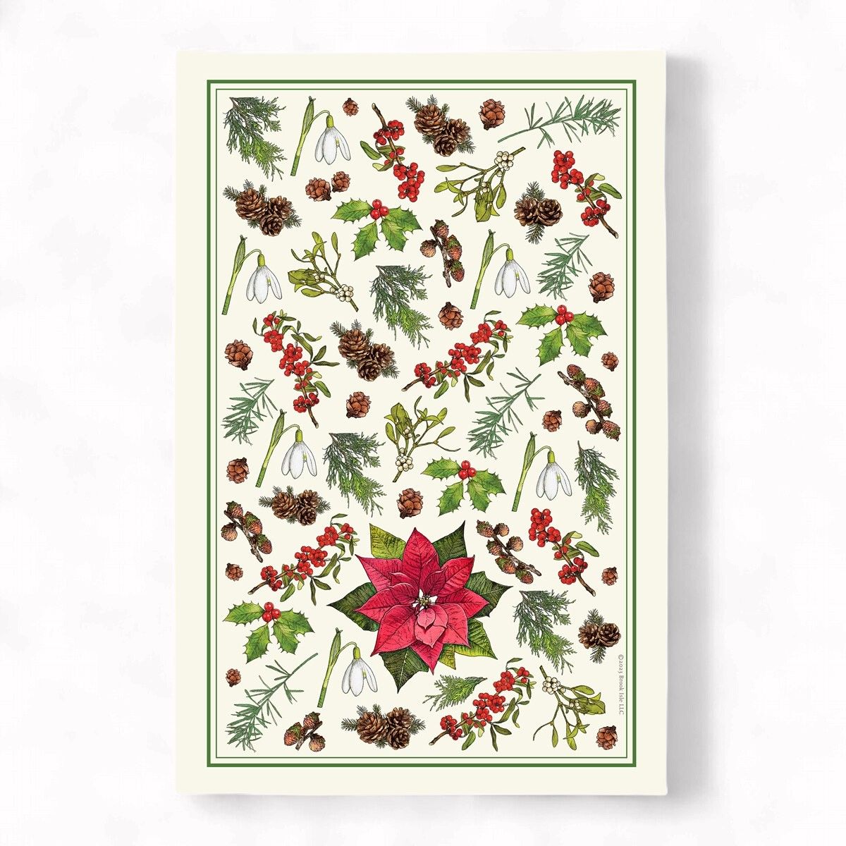 BRI Pointsettia Tea Towel