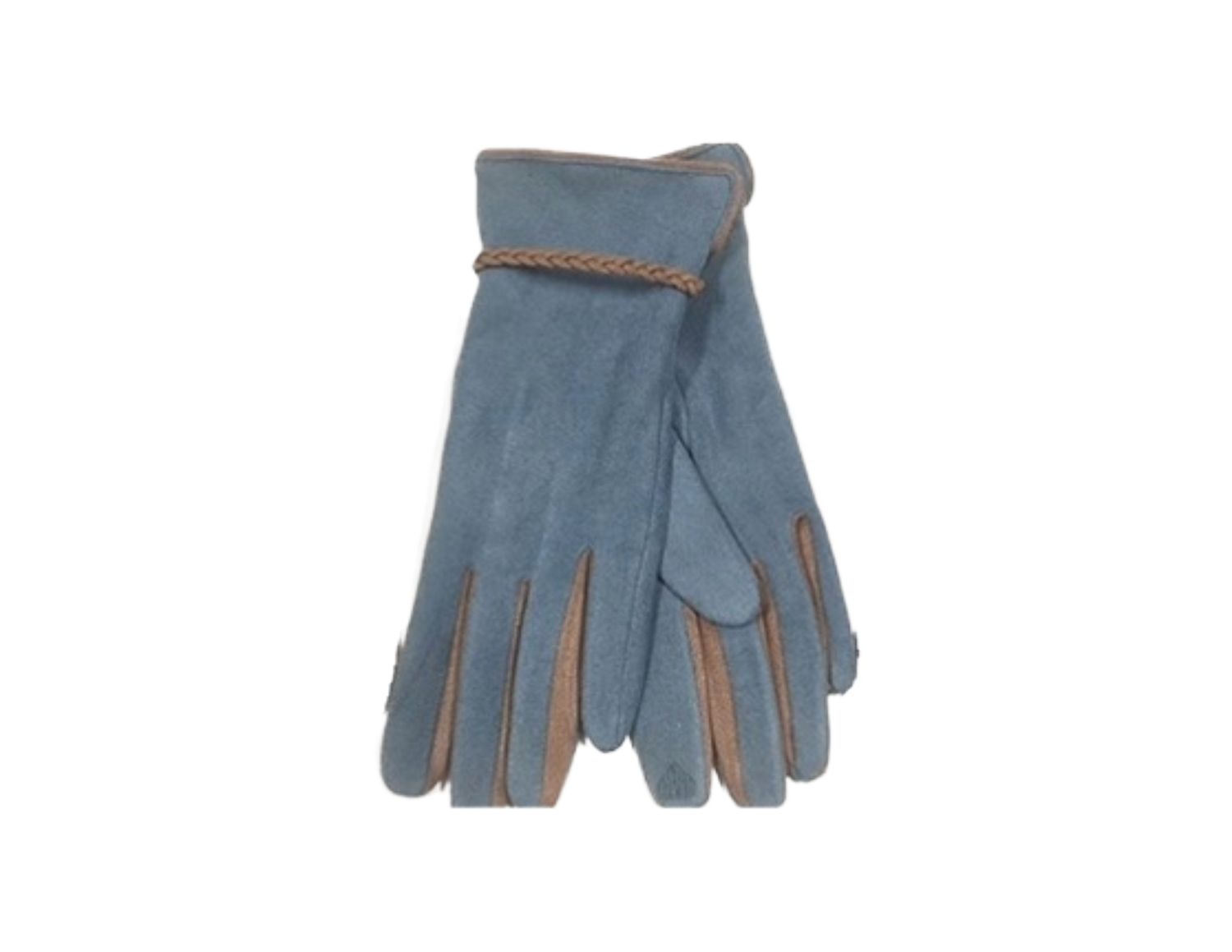 ABW Blue Texting Glove with Braid Detail