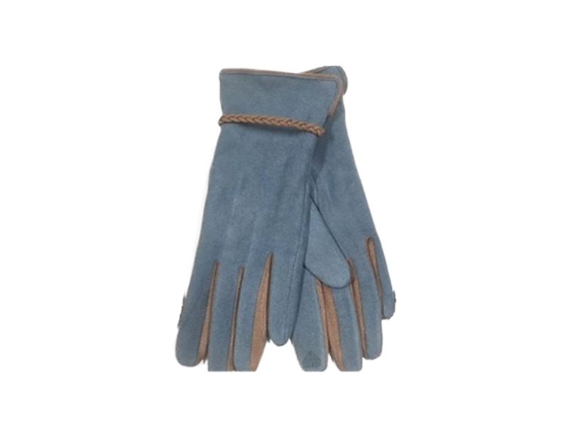 ABW Blue Texting Glove with Braid Detail