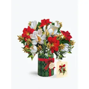 FP Golden Mistletoe Bouquet Greeting Card