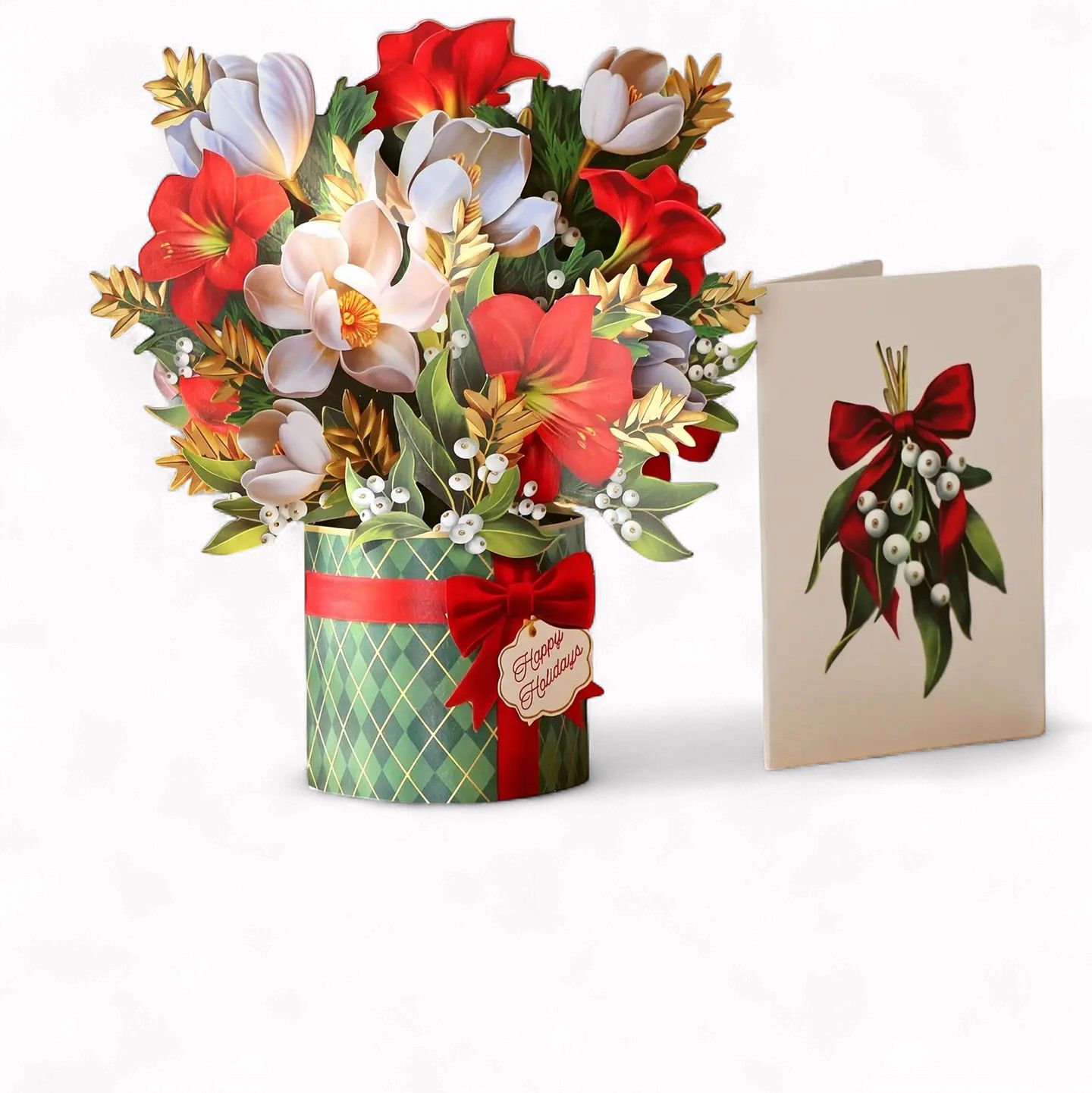 FP Mini Golden Mistletoe Bouquet Greeting Card