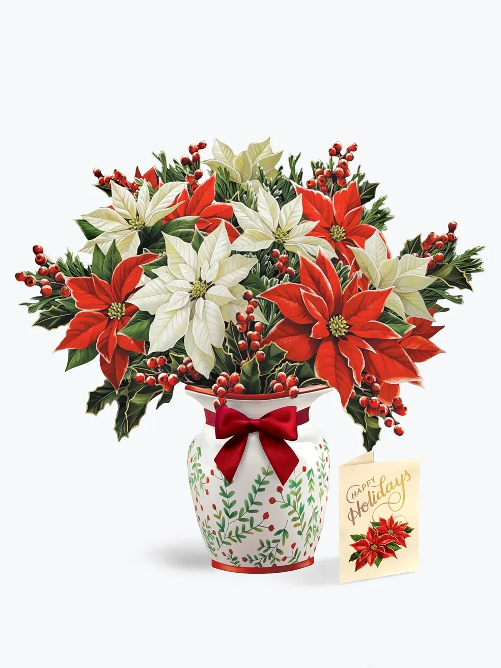 FP Mini Festive Pointsettias Bouquet Greeting Card