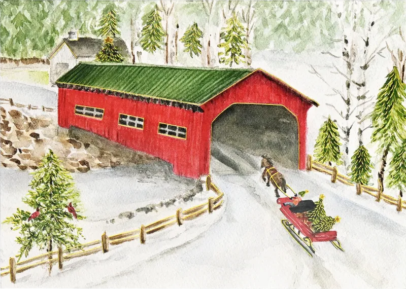 PP Snowy Sleigh Ride Deluxe Boxed Holiday Cards