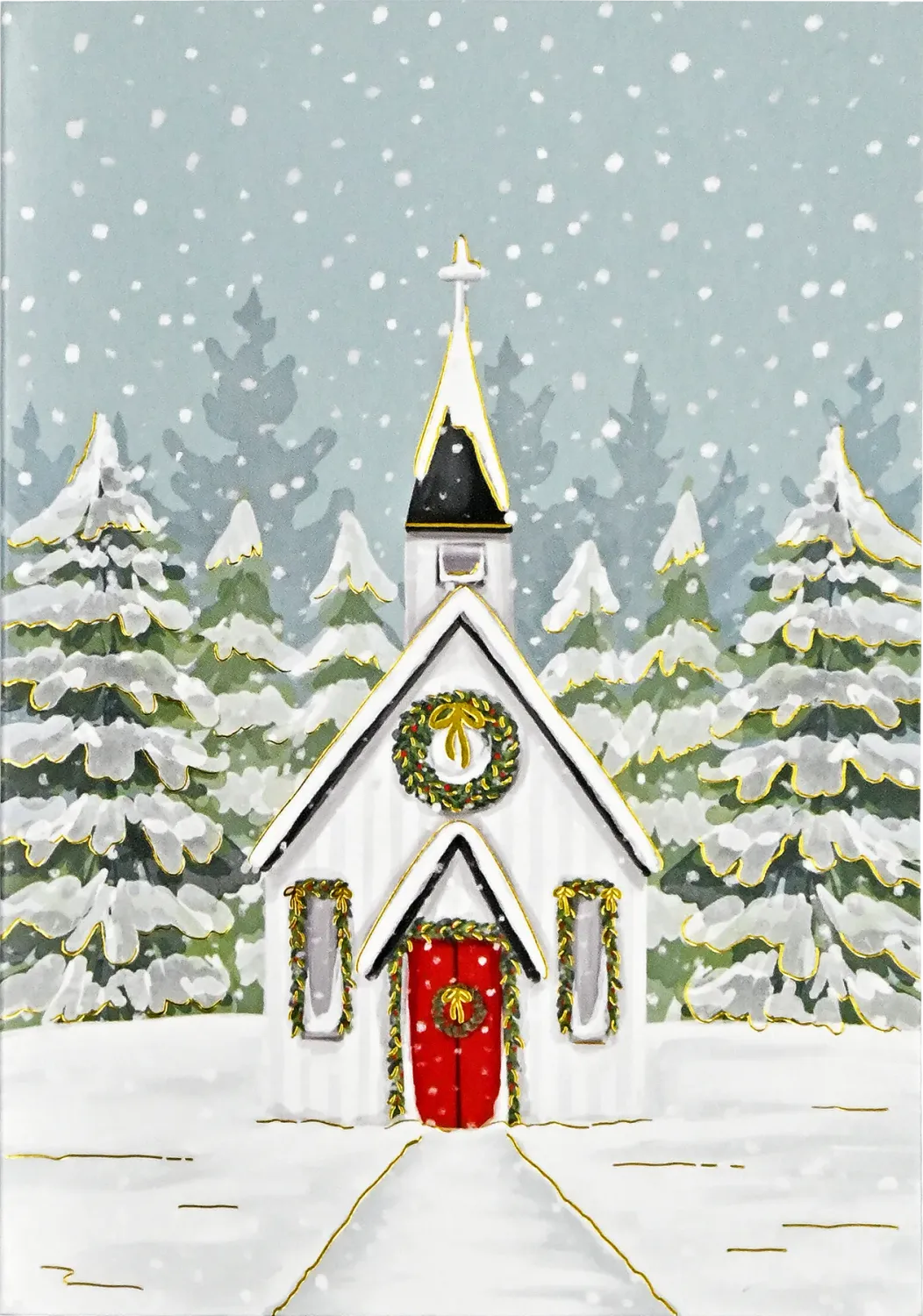 PP Church in Snowfall Boxed Holiday Cards