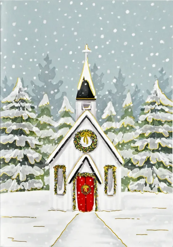 PP Church in Snowfall Boxed Holiday Cards