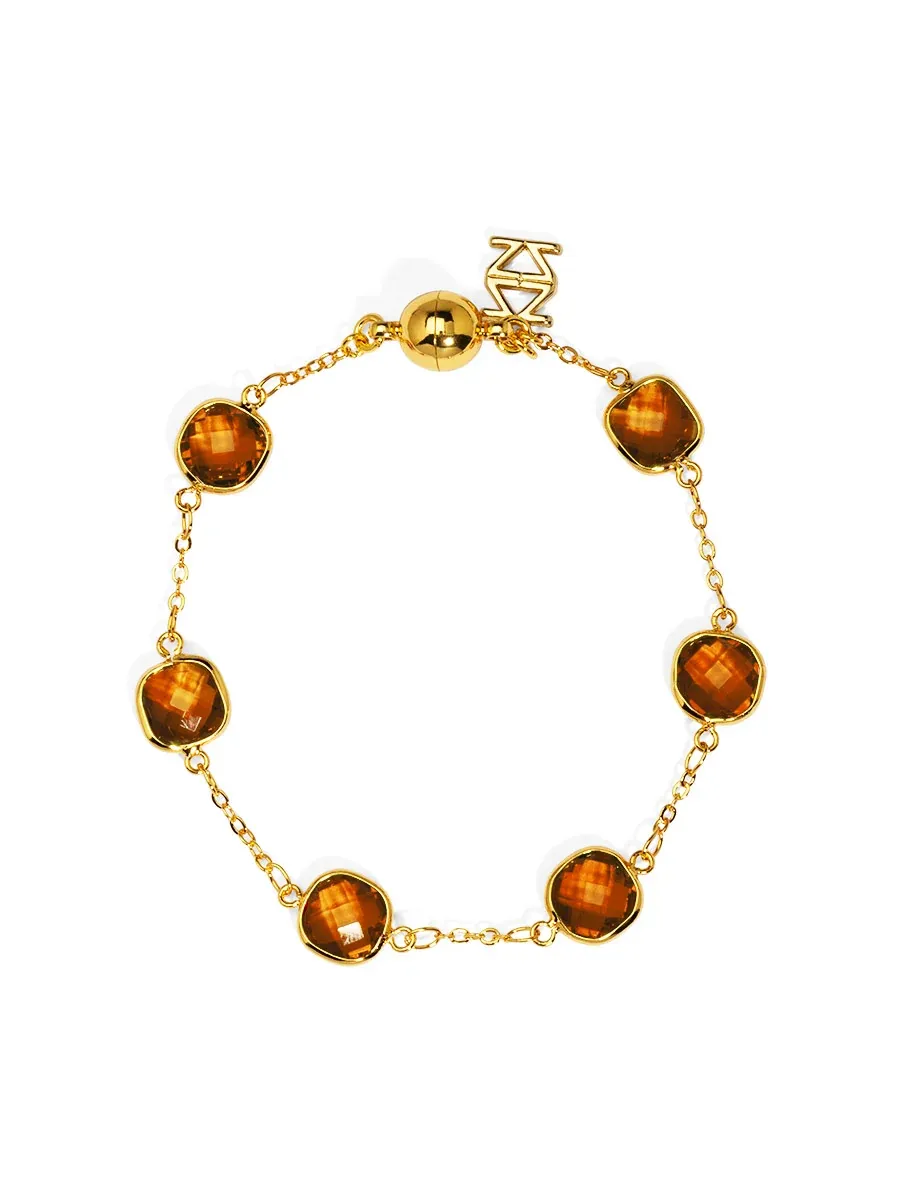 ZE Crystal Bracelet in Brown
