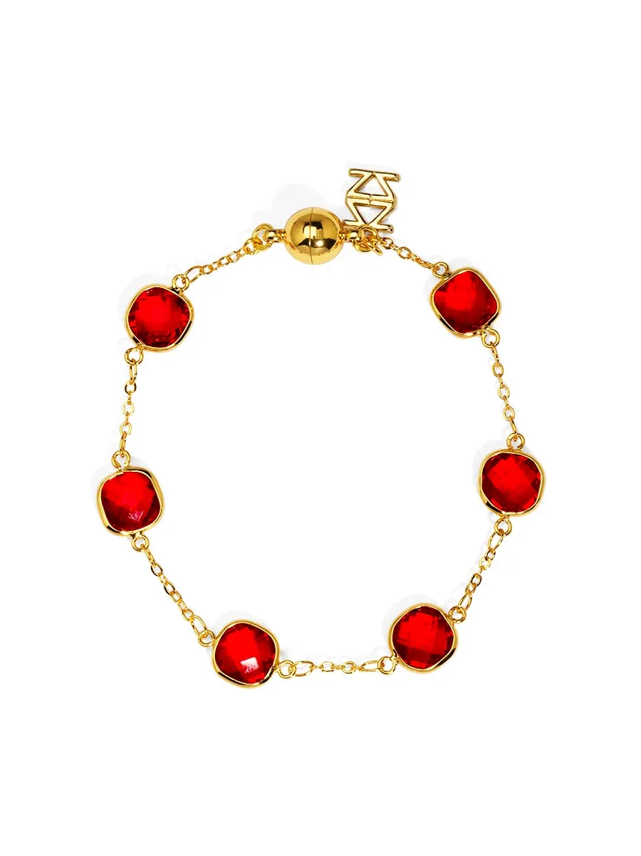 ZE Crystal Bracelet in Red