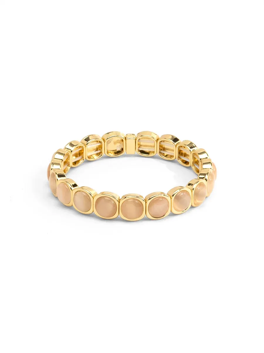 ZE Beige Cat Eye Stretch Bracelet