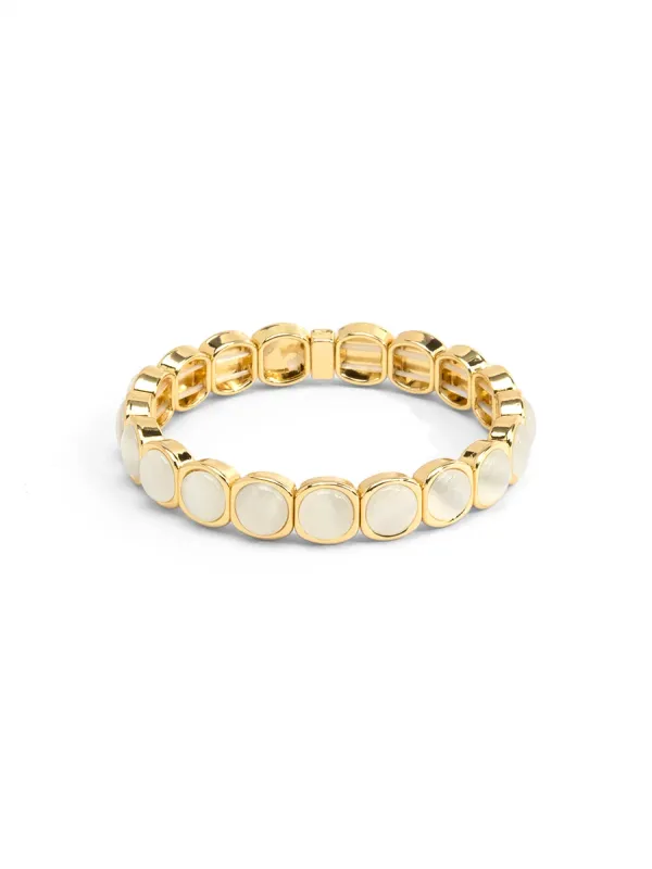 ZE White Cat Eye Stretch Bracelet