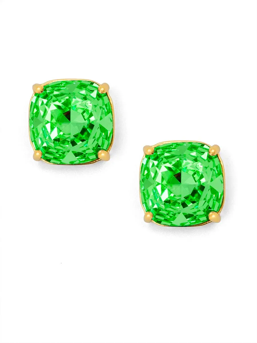 ZE Green Square Crystal Stud Earring