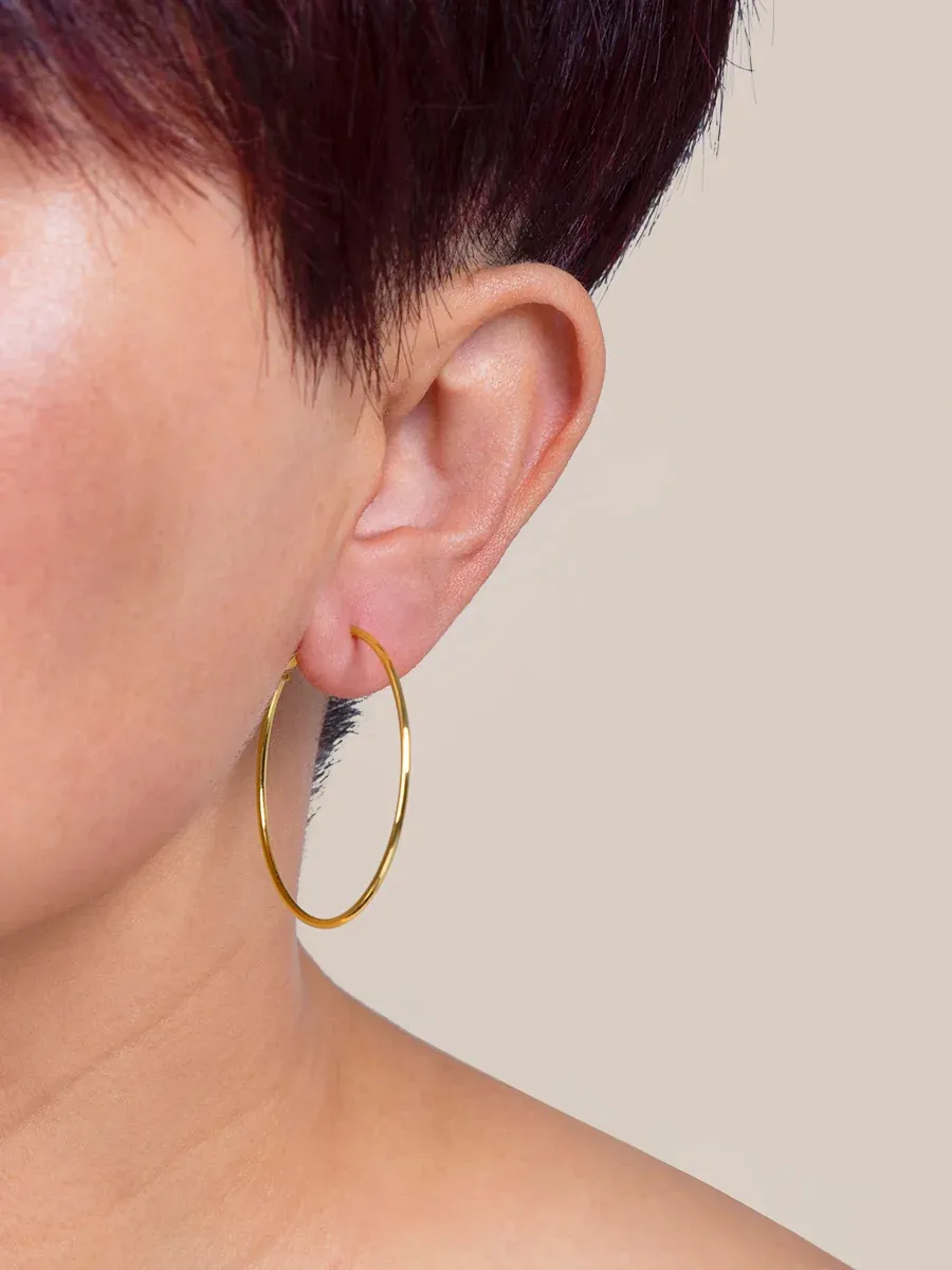 ZE Silver Thin Hoop Earring