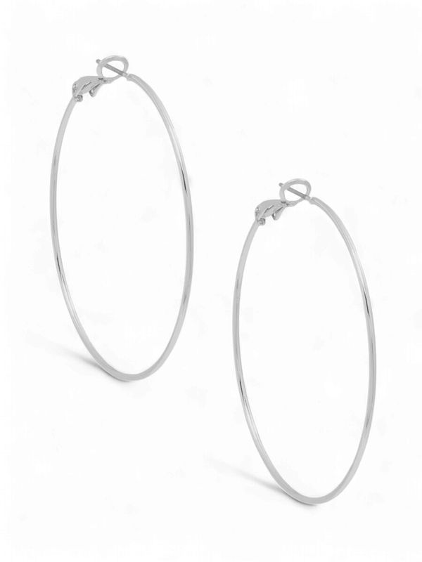 ZE Silver Thin Hoop Earring