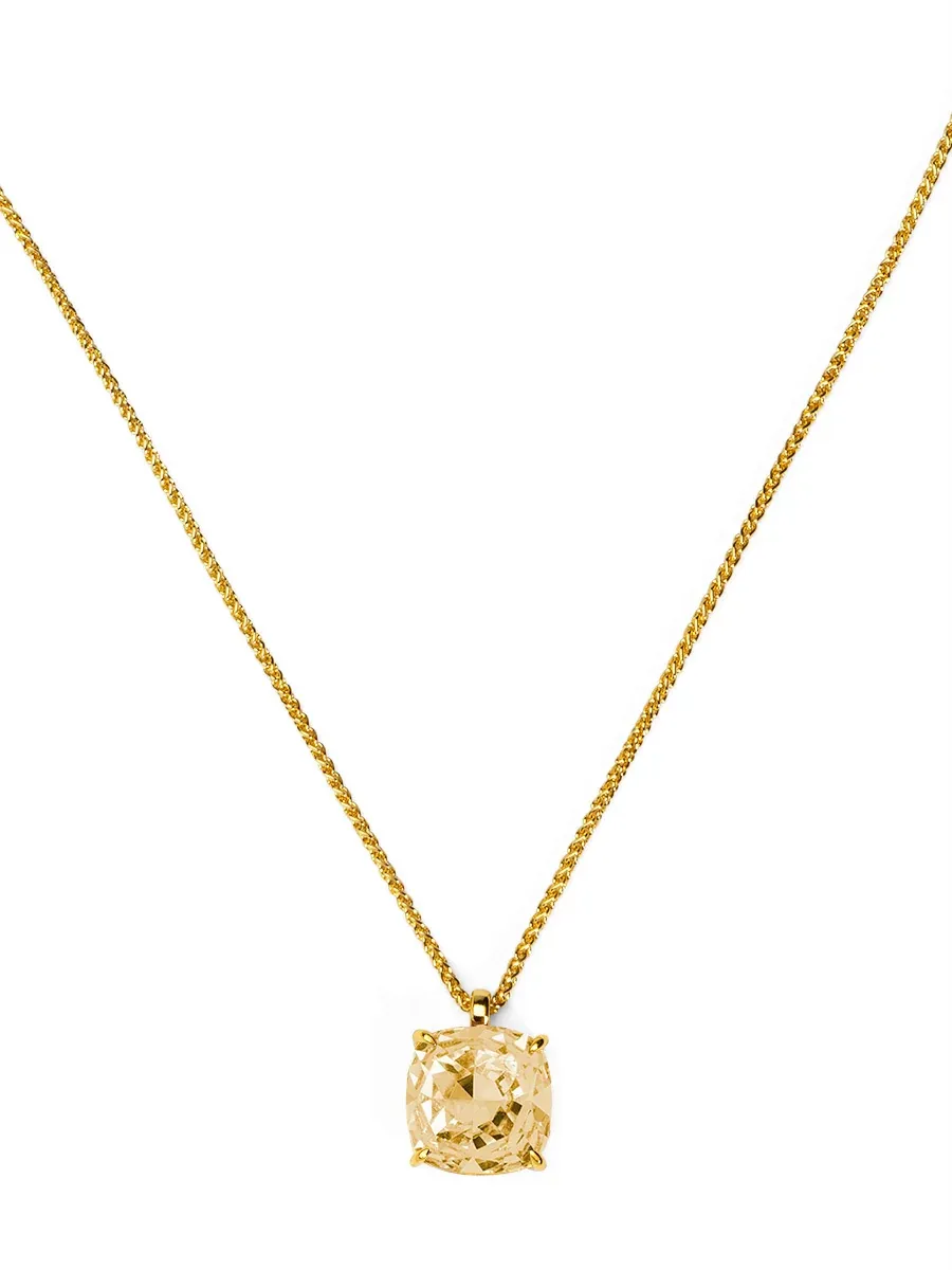 ZE Champagne Square Crystal Short Necklace