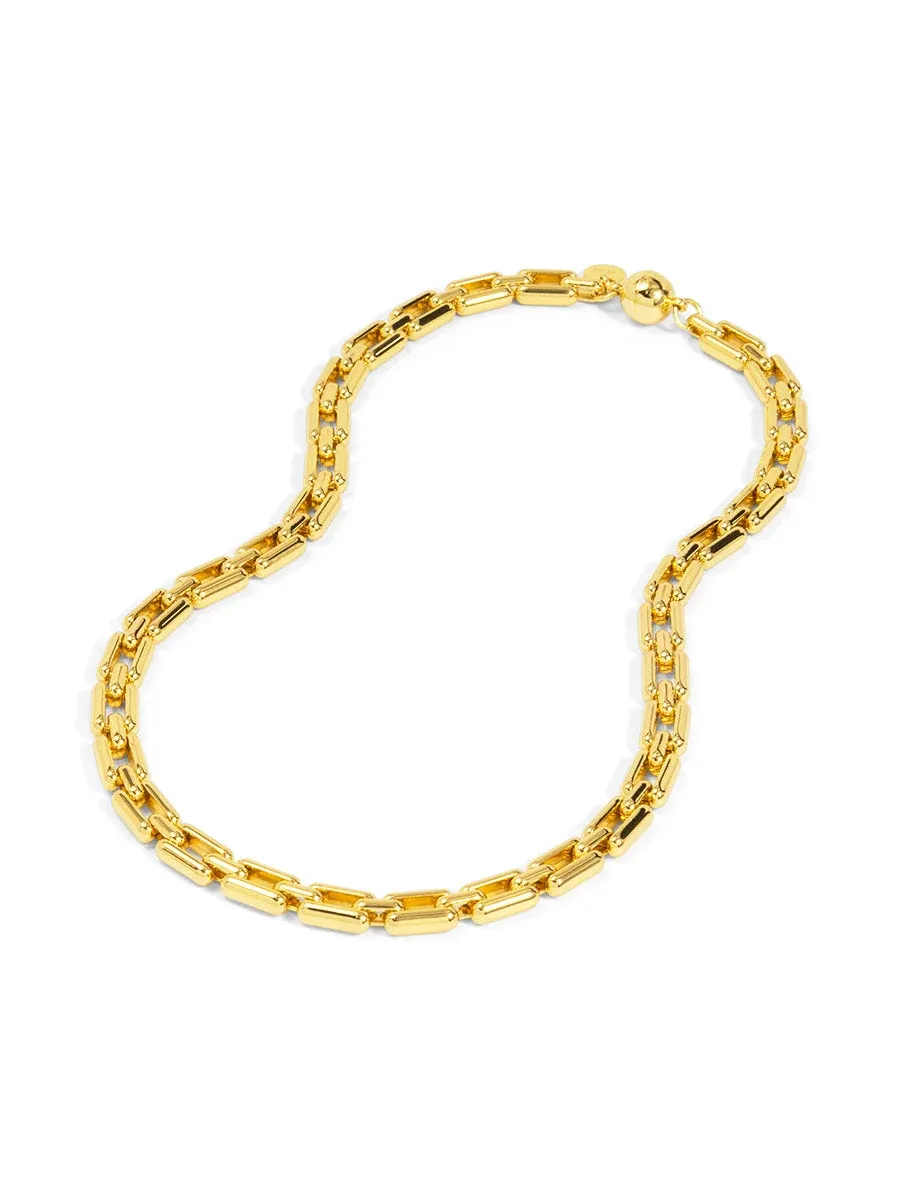 ZE Time Link Magnetic Gold Necklace
