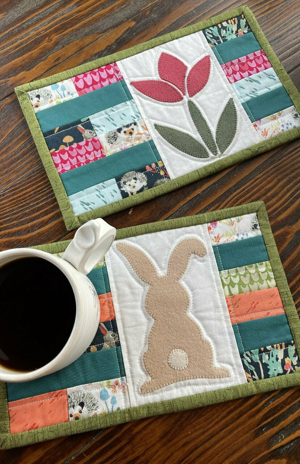 Bunny & Blooms Mug Rugs