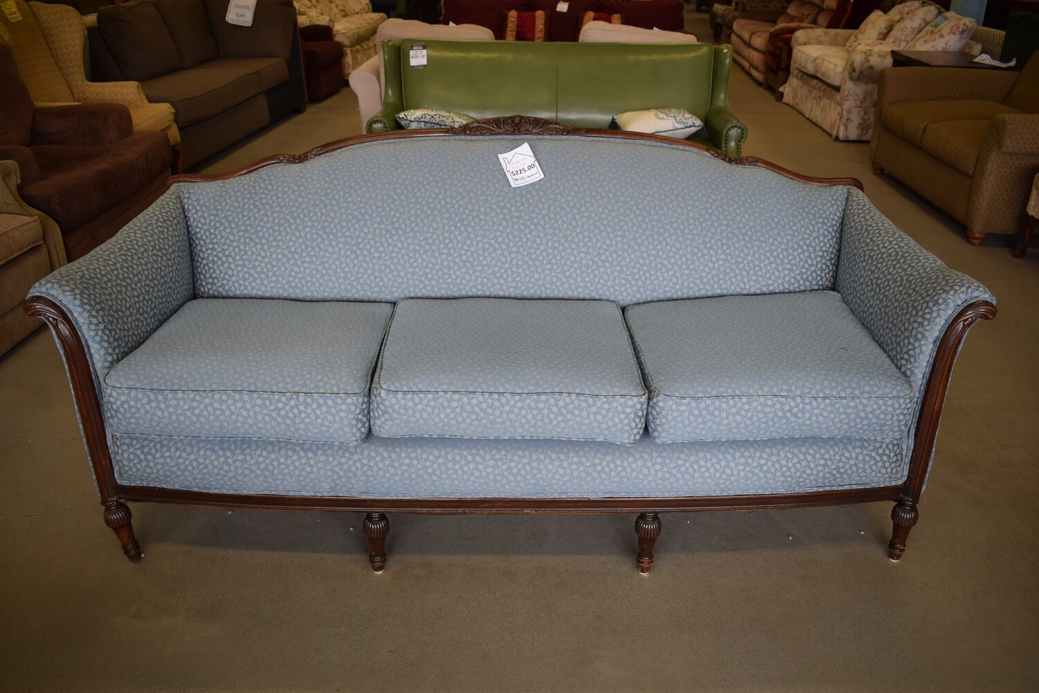 Victorian-Style Blue Sofa