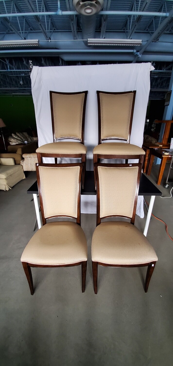 Set of 4 Upholstered Wooden Chairs