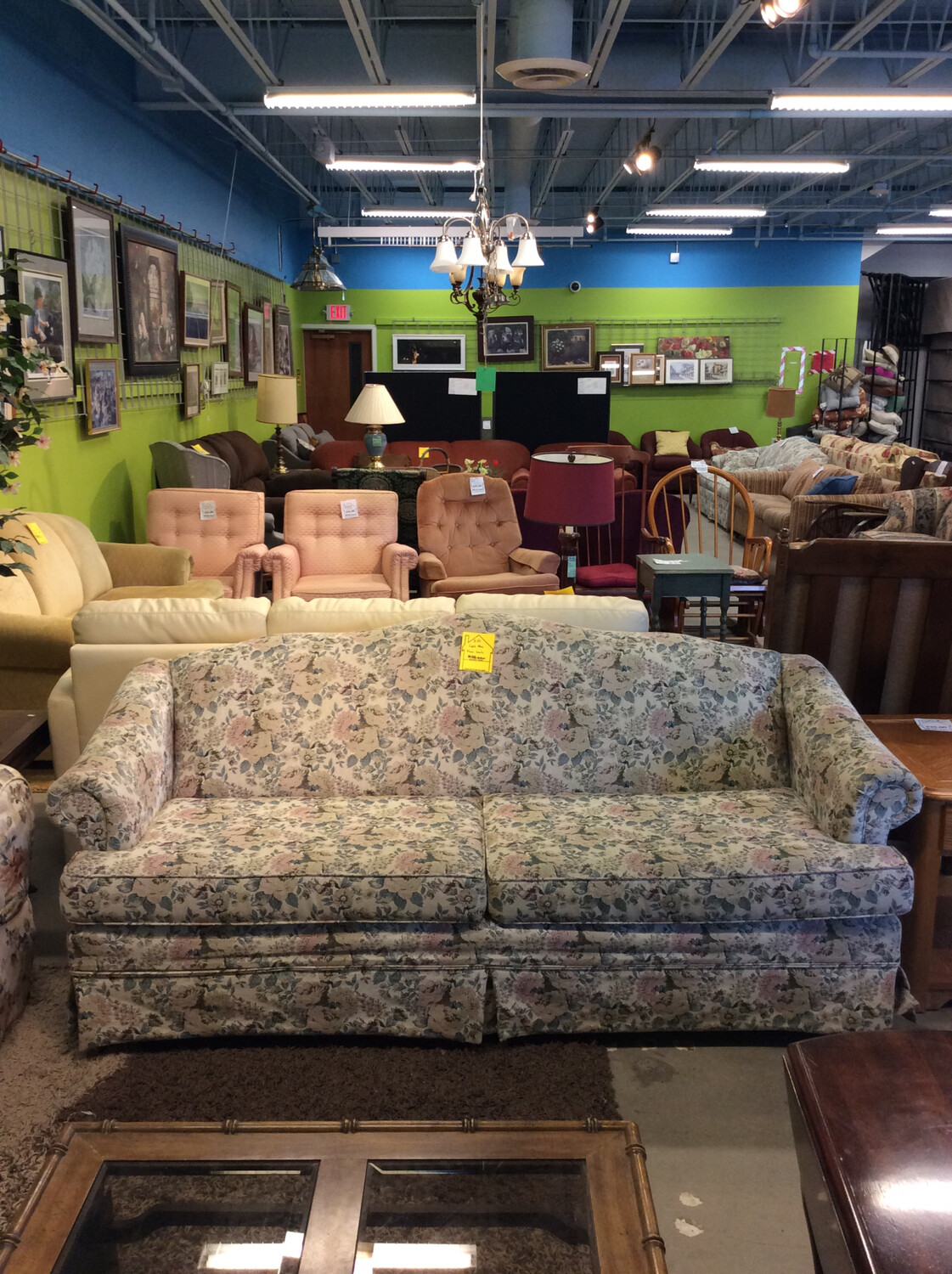 Light Blue Floral Couch