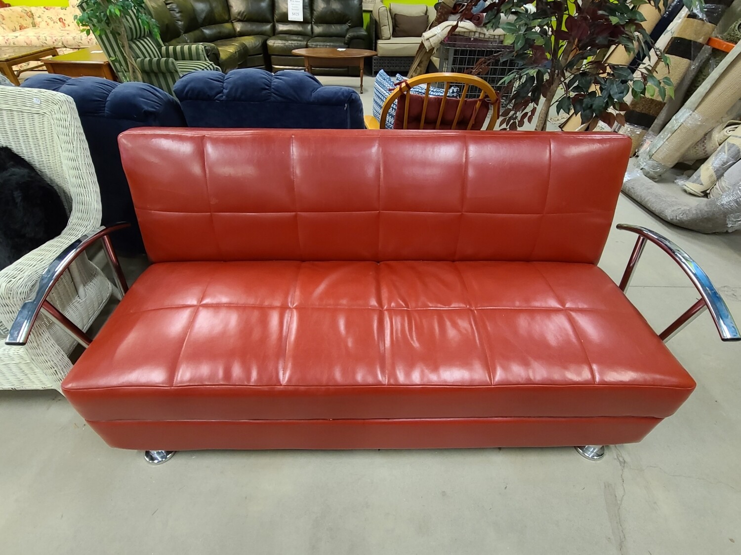 Red Leather Futon