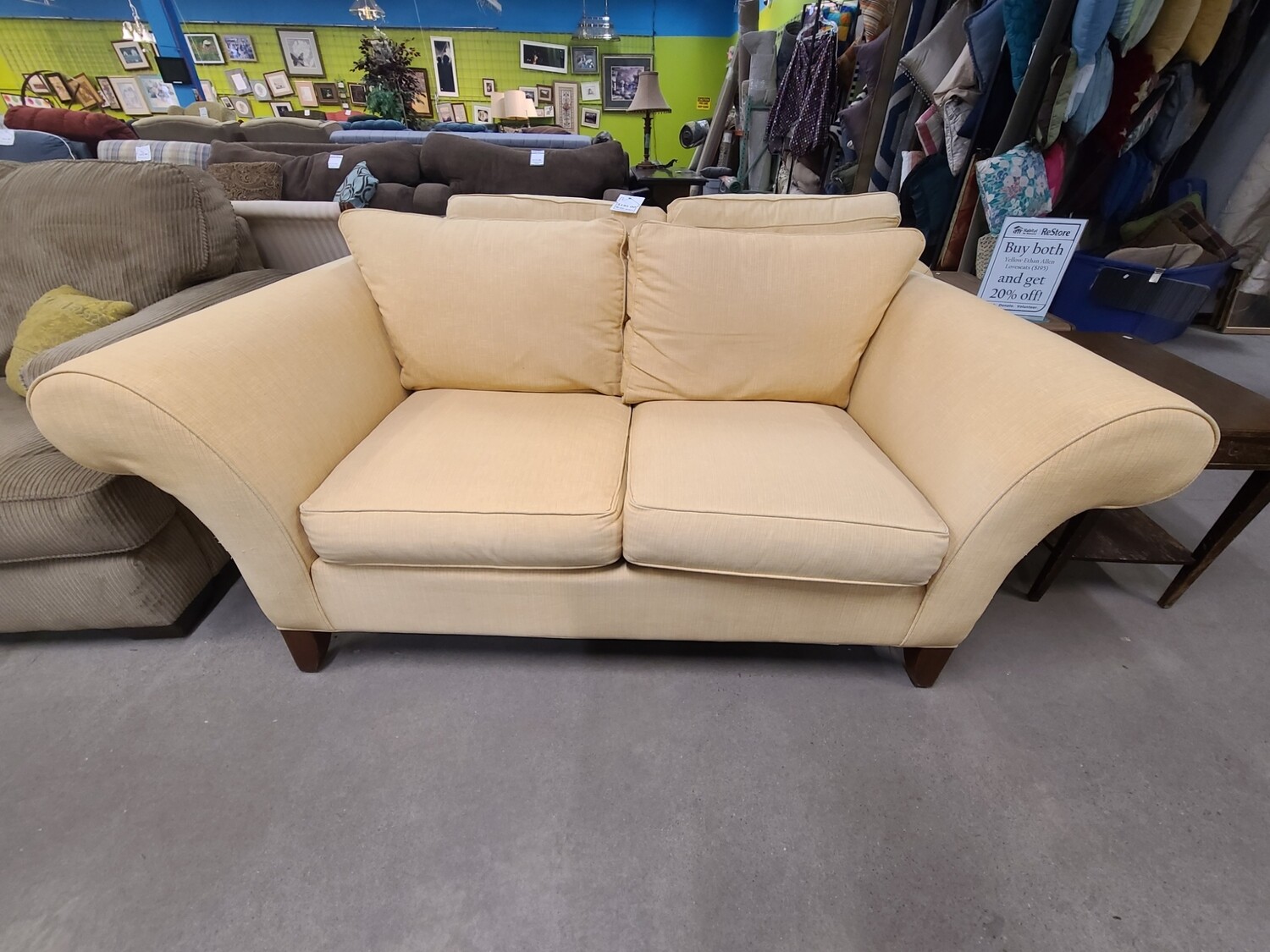 Yellow Ethan Allen Loveseat