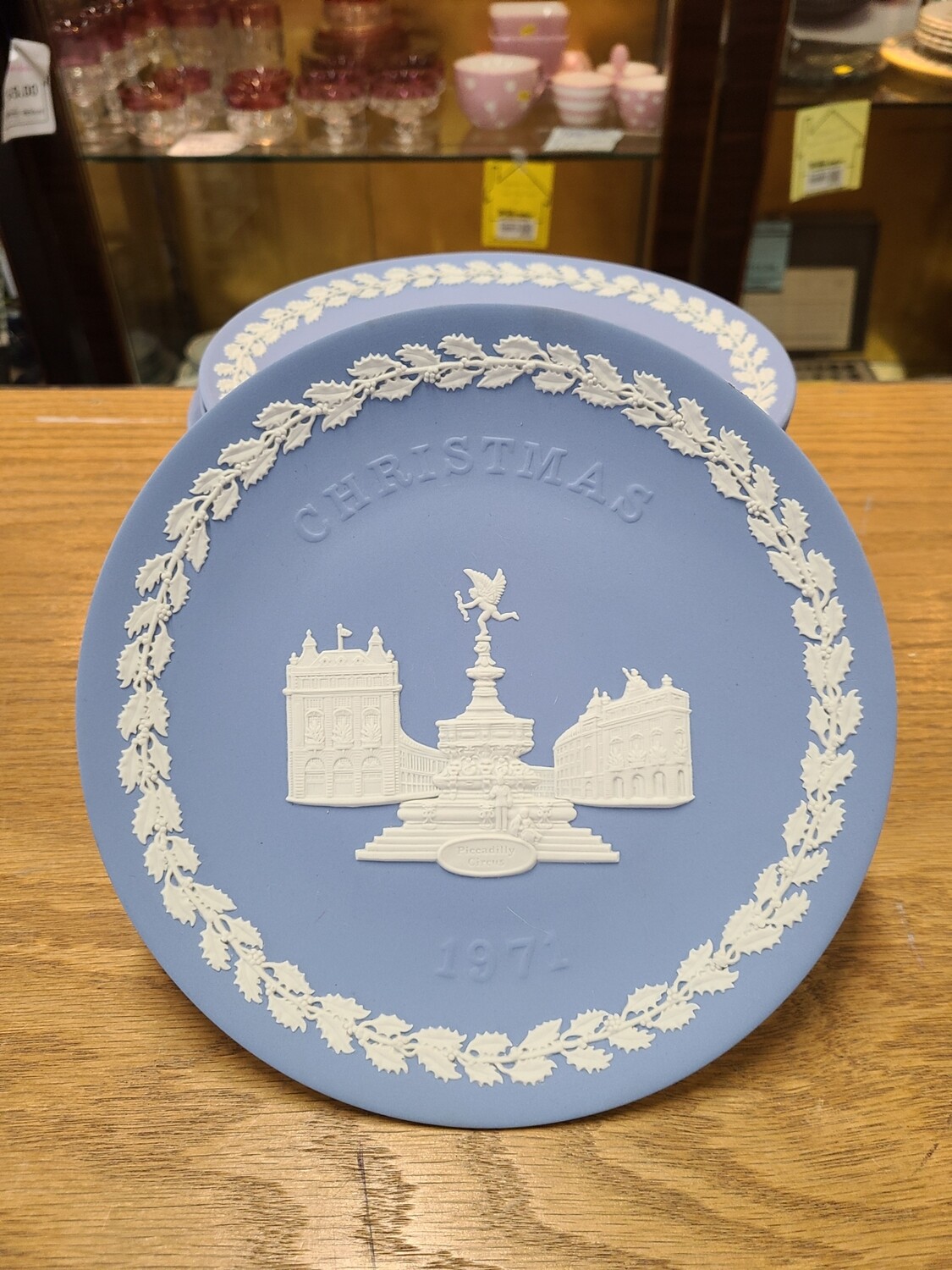 Blue Wedgwood Jasperware Christmas Plates