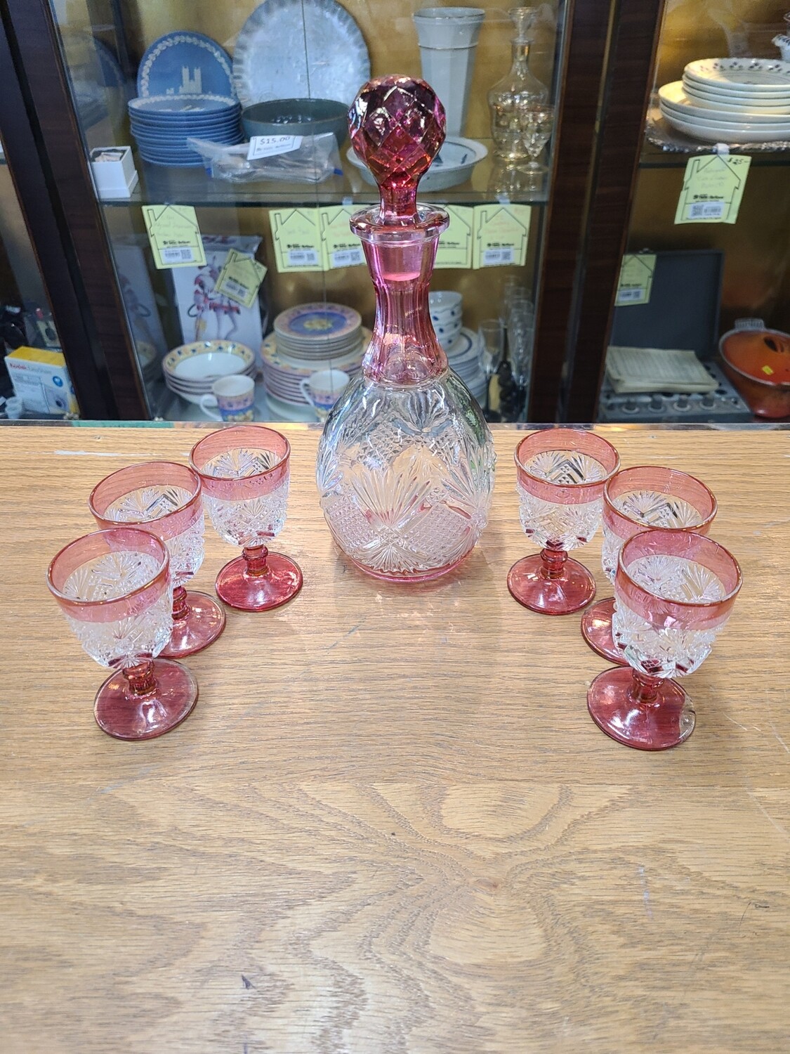 Rose Glass Decanter Set