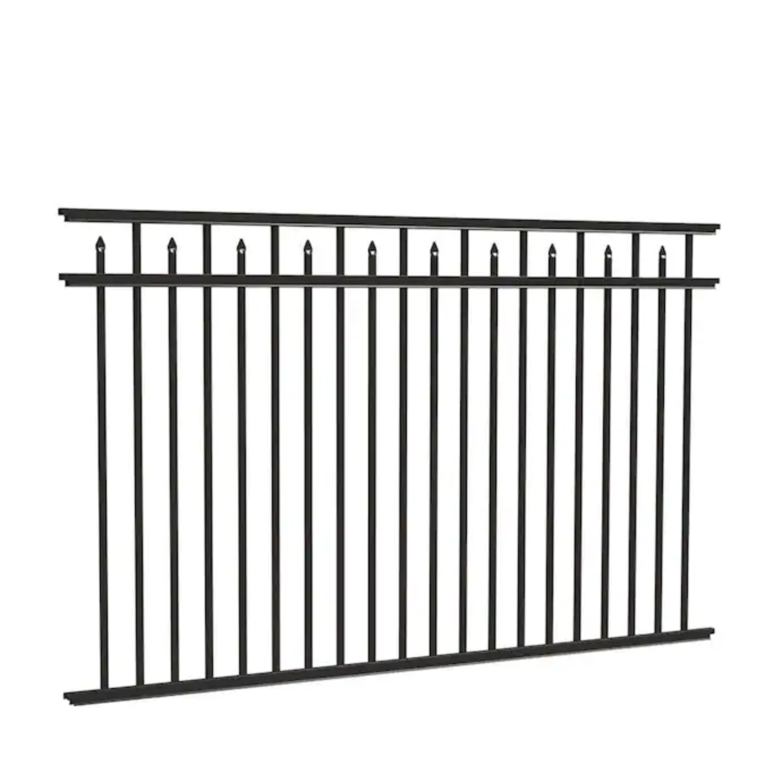 Freedom Black Aluminum Flat-Top Fence Panel