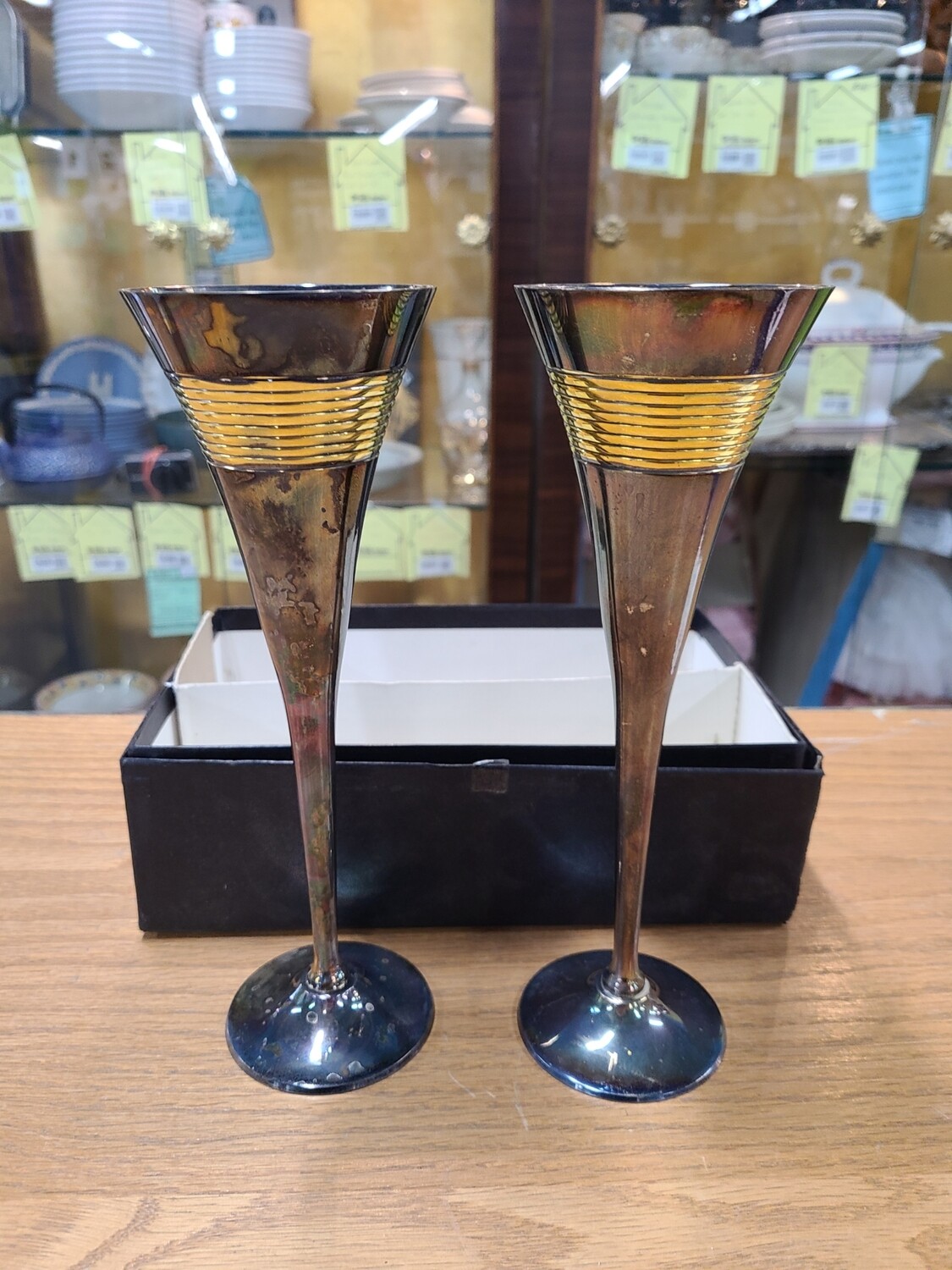 Vintage Silver Plated Wine Glasses (2)