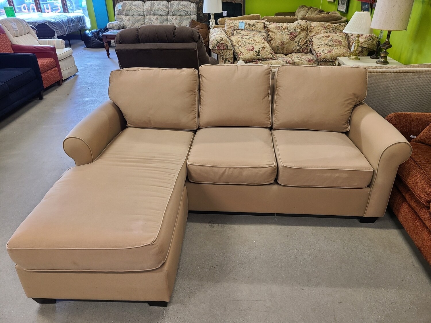 Pottery Barn Tan Sofa with Chaise